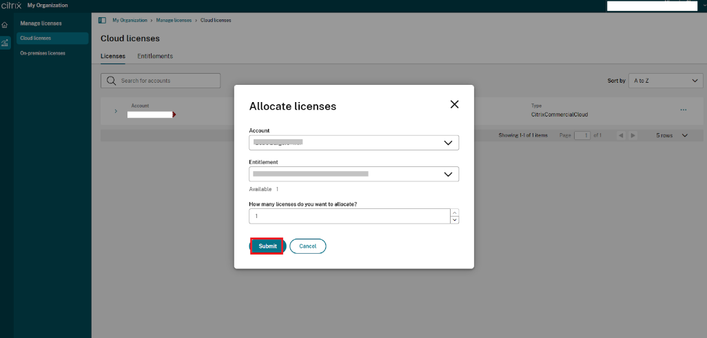 Allocate product license