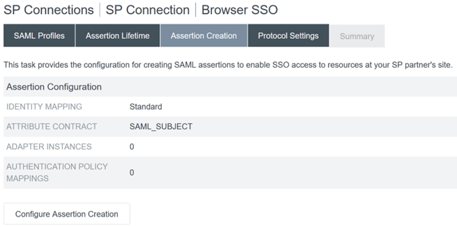 Configure Assertion Creation