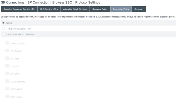 Configure the Encryption Policy