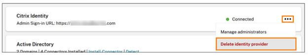 Delete identity provider