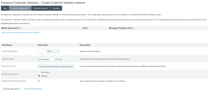 Configure instance configuration