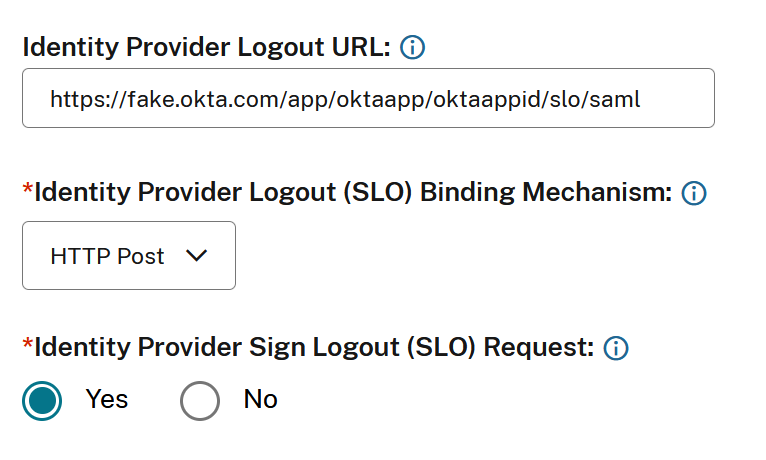 Logout binding signing settings