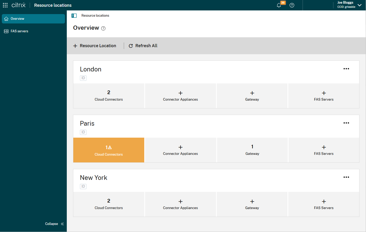 Resource Locations page