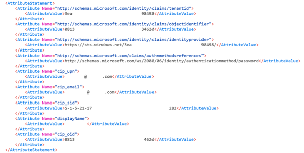 XML file with SAML assertion value highlighted