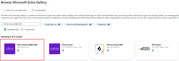 SAML application templates