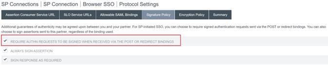 Enforcement of signed requests