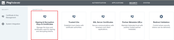 Signing and decryption keys and certificates