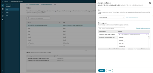 Site and delivery group customer tagging