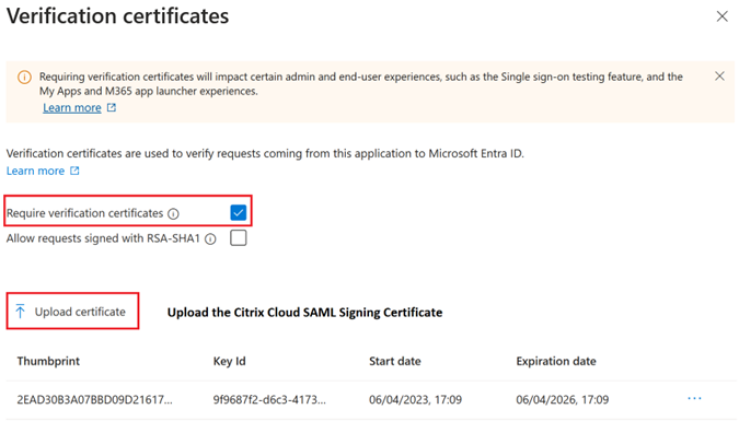 Verification certificate